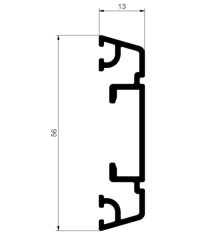 AWP 104 Mullion 56 mm 3 layer - 6000 mm